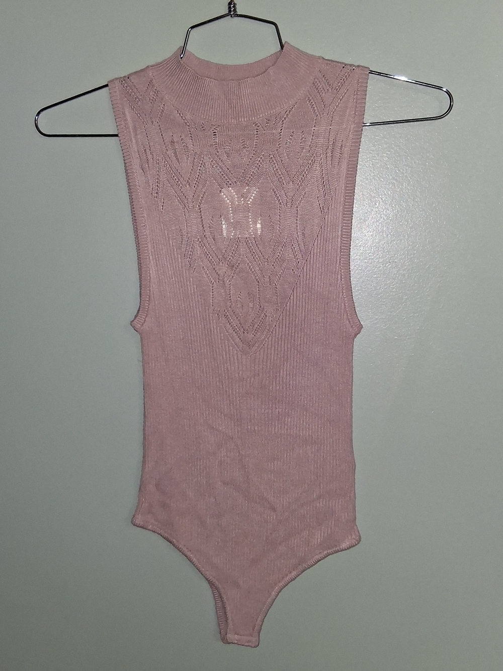 Free People Intimates Dusty Pink Sleeveless Mock Neck Knit Bodysuit